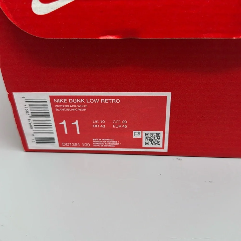 Nike Dunk Low Retro White Black Panda Shoes‎ DO1391-100 Men's Sz 11